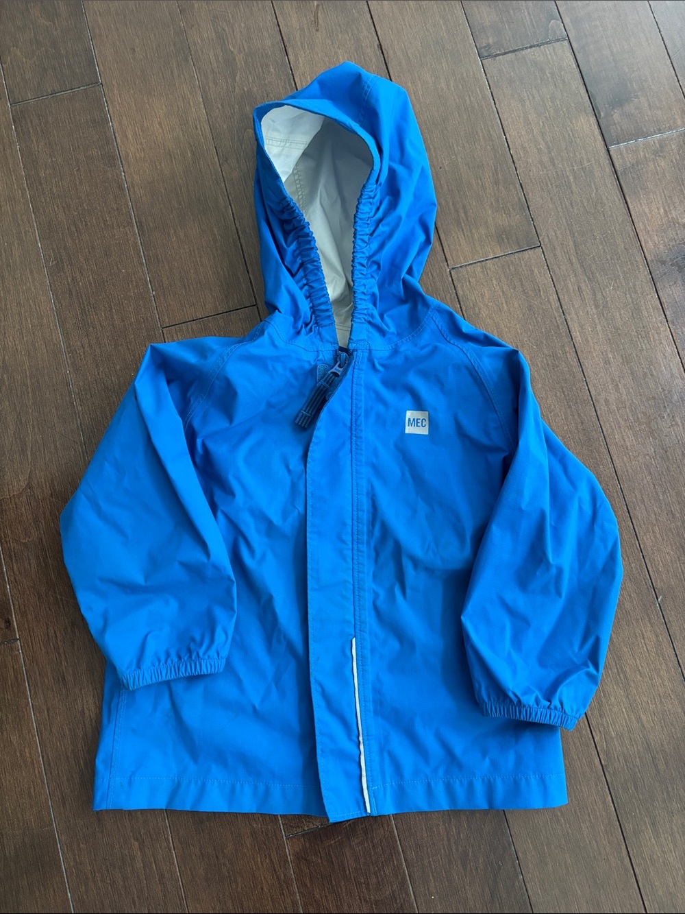 MEC Kids' Hooded Raincoat - Bright Blue
